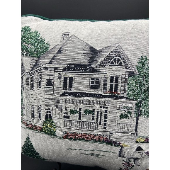 Riverdale Decorative Tapestry Throw Pillow Victorian House Christmas Theme 15" - Picture 6 of 6